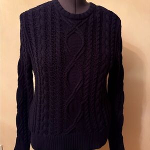 Ralph Lauren Men's Dark Blue Cable Knit Sweater